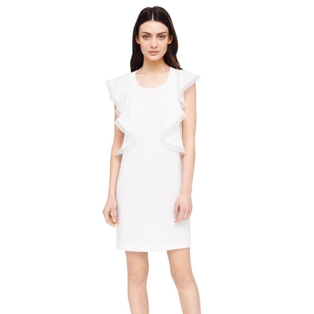 BNWT Club Monaco White Flutter Dress - Size 2